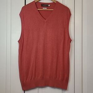 Patrick James Silk Cotton Cashmere Blend Men's Poppy Red Sweater Vest Size XL